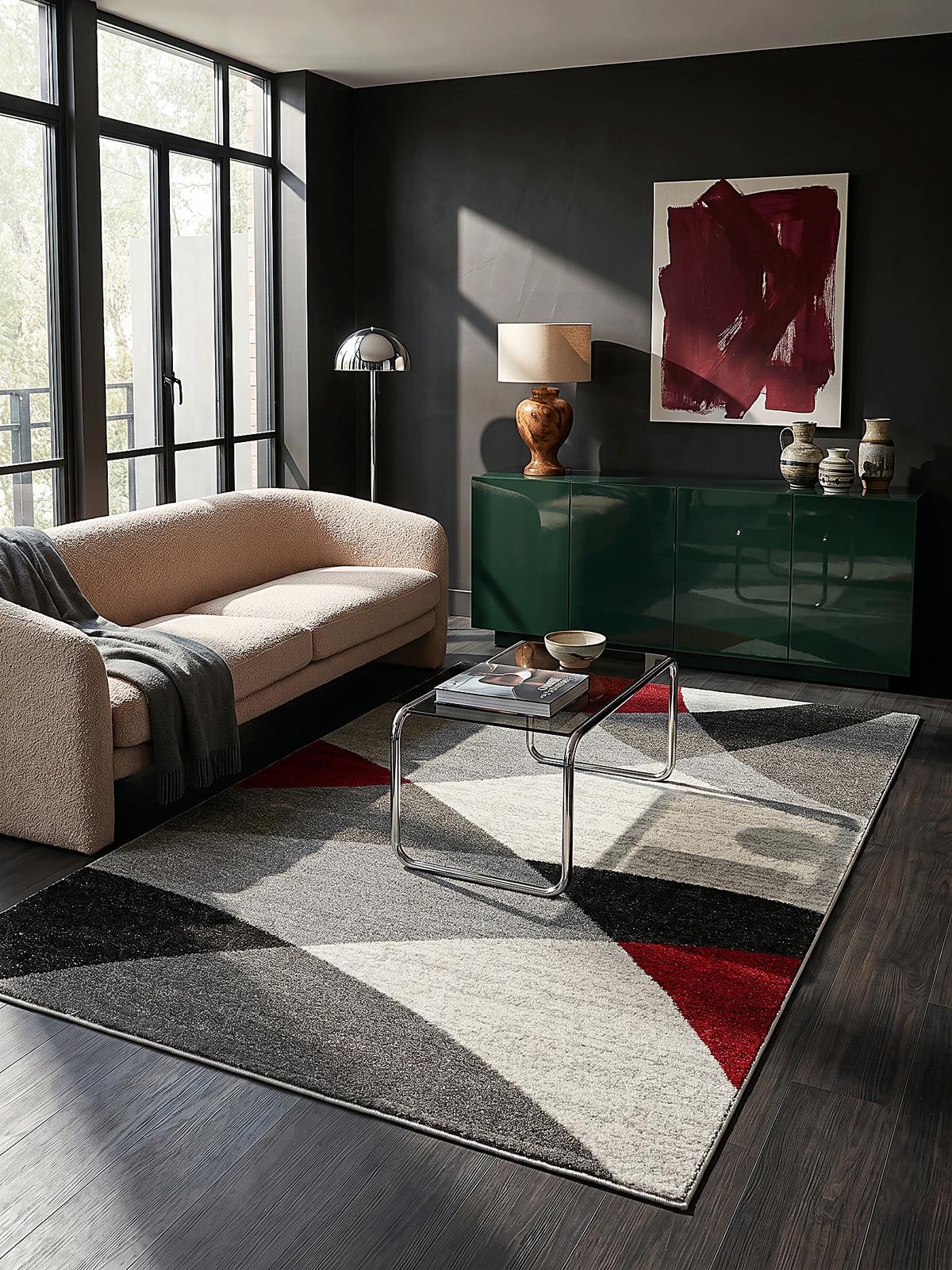 TEPPICH Niederflor Abstrakt THUR Polypropylen Grau 80 x 140 cm - Grau, Textil (200/280cm) - KADIMA DESIGN
