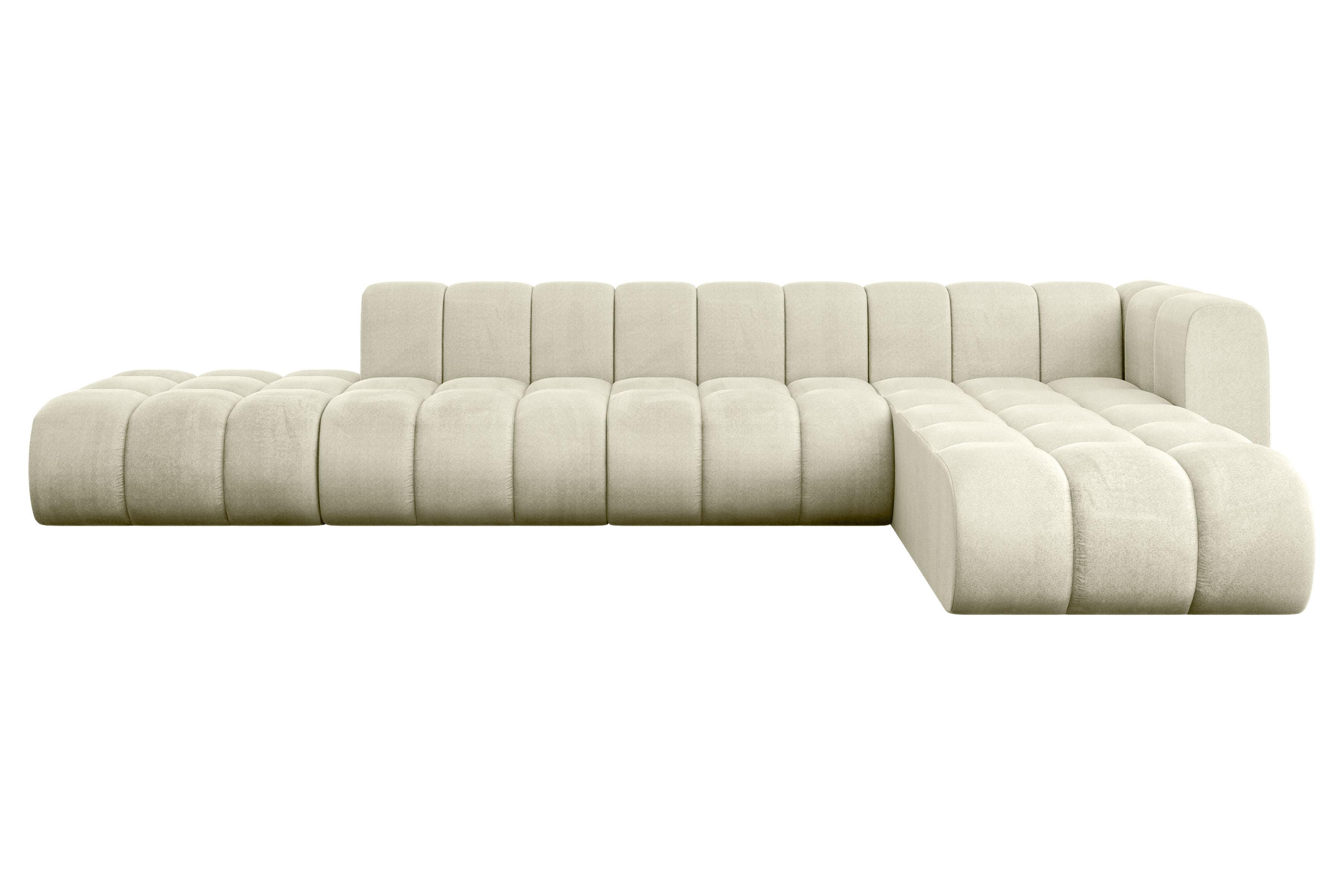ECKSOFA modulares Sofa Zuvon-L2 - 387x177x70 cm Beige - Beige, Holzwerkstoff/Textil (387/177cm) - ALTDECOR