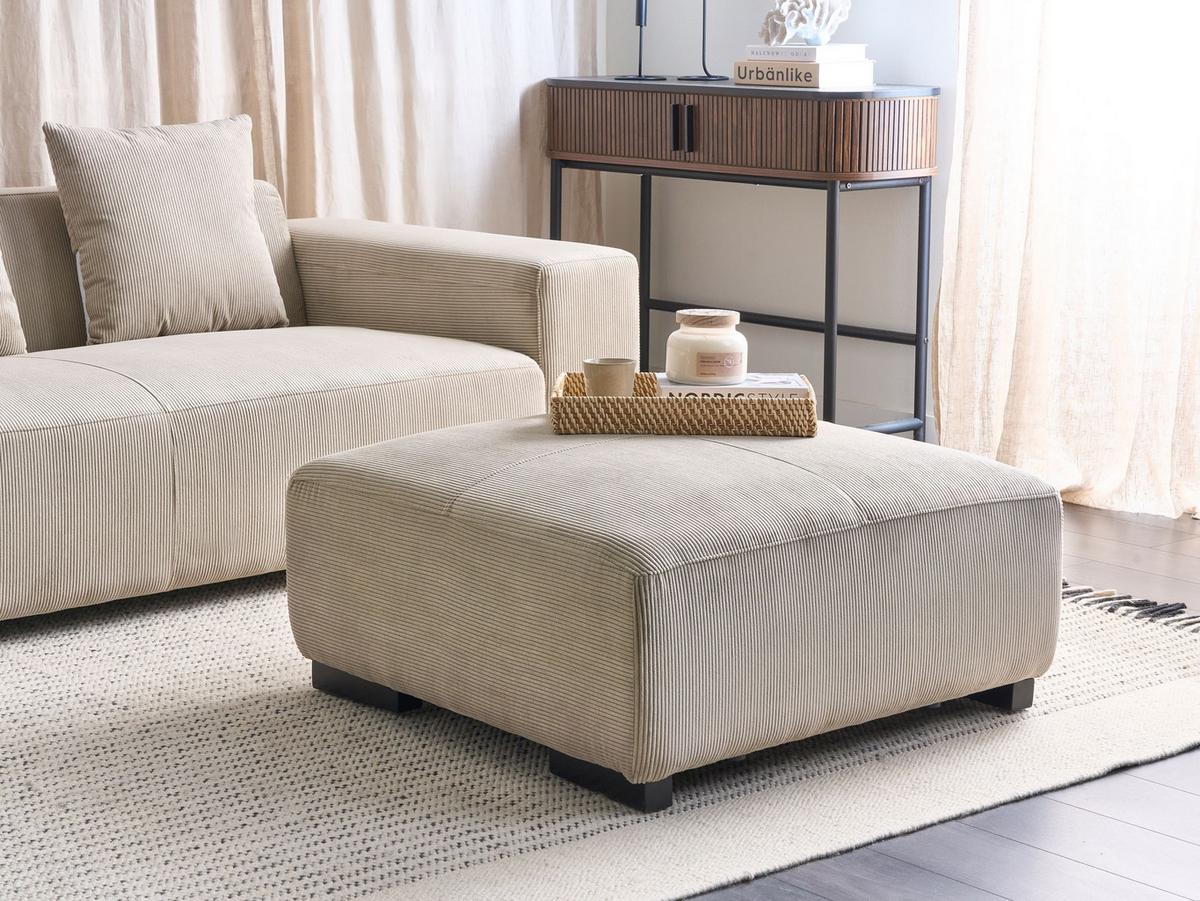 OTTOMANE Beige Lungo - Beige, Textil (80/35/80cm) - Beliani
