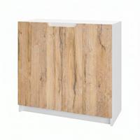 KOMMODE Logan Fronten in Eiche Natur - Eichefarben, Holzwerkstoff (82/78/37cm) - Vladon