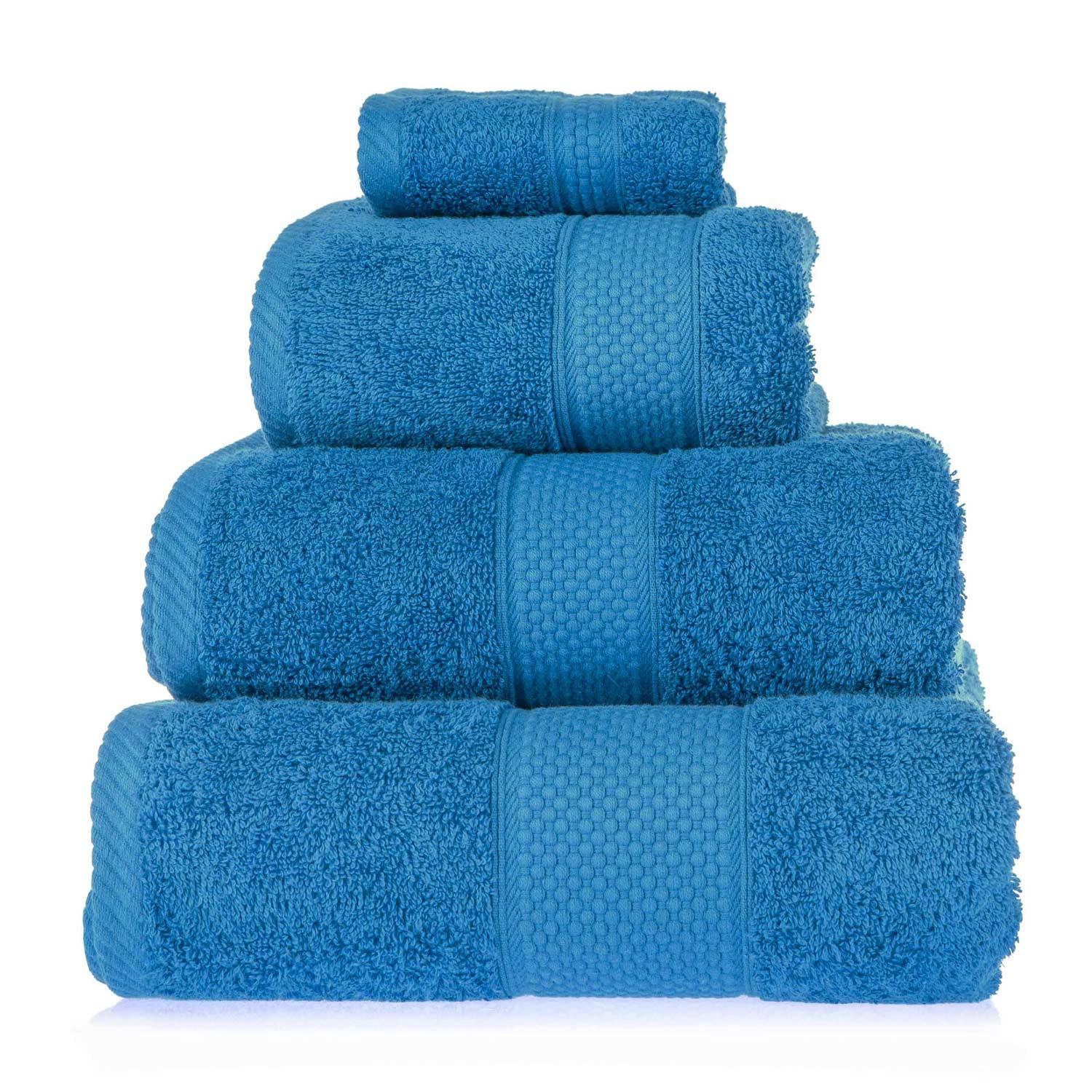 FROTTIERSET Essential 4-teilig blau - Blaugrau, Textil (100/150cm) - Homescapes