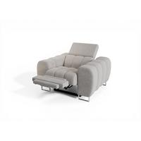 SESSEL Bastien Relax In Stoff Aragon - Hellgrau, Holzwerkstoff/Textil (125/95/97cm) - Fun Möbel