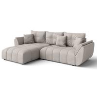 ECKSOFA L Form Verciani Beige 280/190/91 cm mit Schlaffunktion - Beige/Schwarz, Kunststoff/Textil (280/190cm) - AX Living