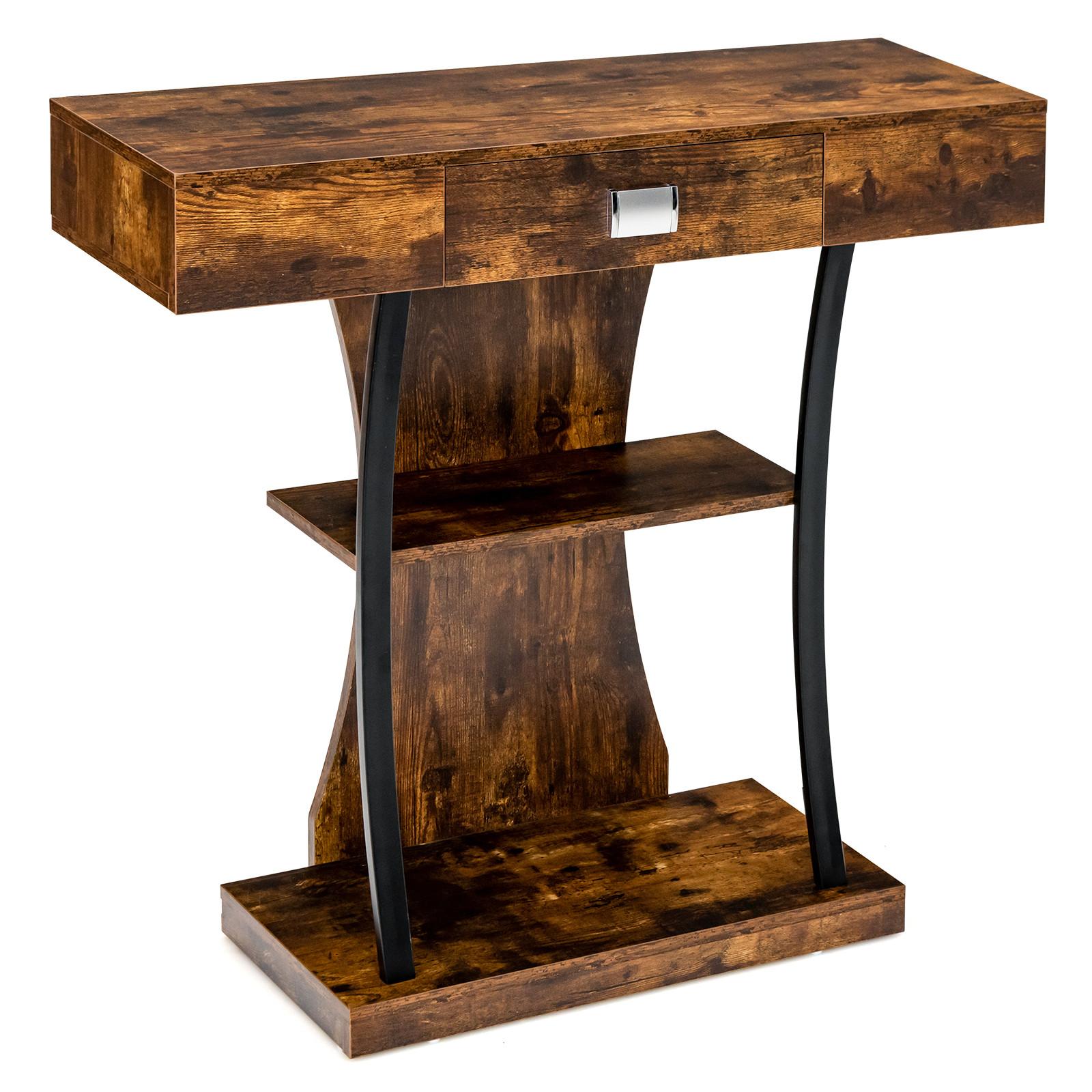 KONSOLENTISCH Braun - Braun, Holz (30/91/88cm) - COSTWAY