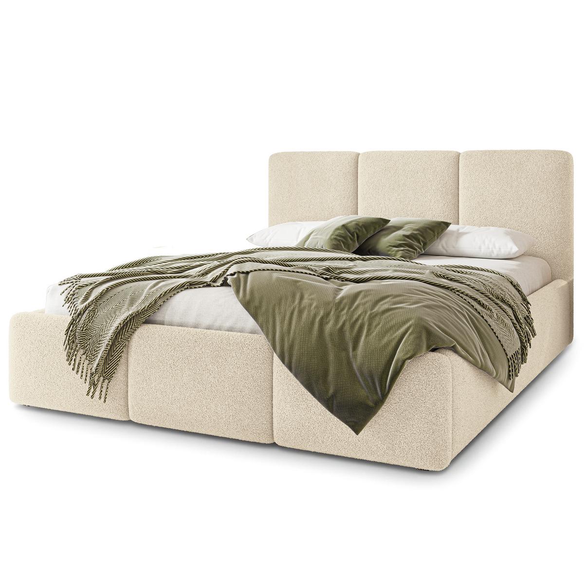 POLSTERBETT MORENA Q 120x200 cm mit Bettkästen - Creme - Creme, Holz (120/200cm) - MASSENO