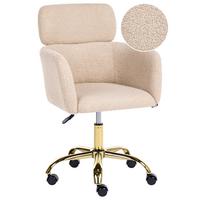 SCHREIBTISCHSTUHL Bouclé Hellbeige Alena - Beige, Textil (60/84/60cm) - Beliani