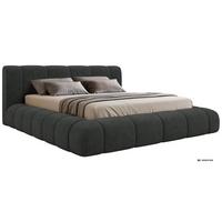 POLSTERBETT NUBEA CLASSIC 140/200 - Dunkelgrau Struktur - ohne Matratze - Dunkelgrau/Schwarz, Kunststoff/Textil (140/200cm) - MKS