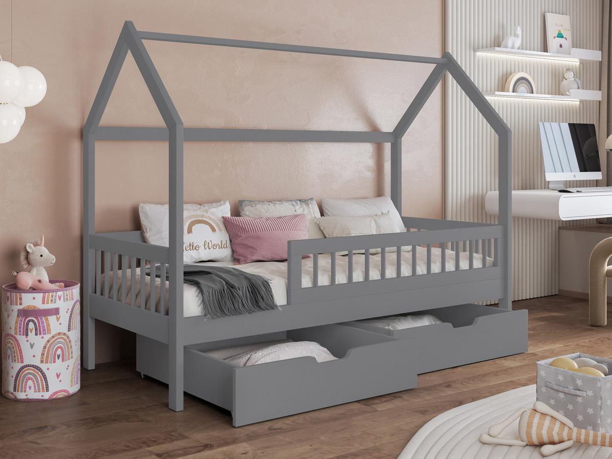 HAUSBETT Gaja 90 - Grau, Holz (90/200cm) - MIRJAN24
