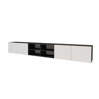 LOWBOARD ELIO-W 3x100x40x40 cm - Schwarz / Weiß - Schwarz, Holzwerkstoff (300/40/40cm) - ALTDECOR
