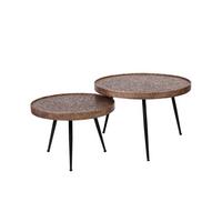 COUCHTISCH ARINOS 2ER SET Bronze Metall - Schwarz/Bronzefarben, Metall (74/74/50cm) - KAWOLA
