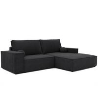 ECKSOFA HUGO Rechts, mit Schlaffunktion und Bettkasten, Anthrazit - Anthrazit, Textil (255/148cm) - Idohome