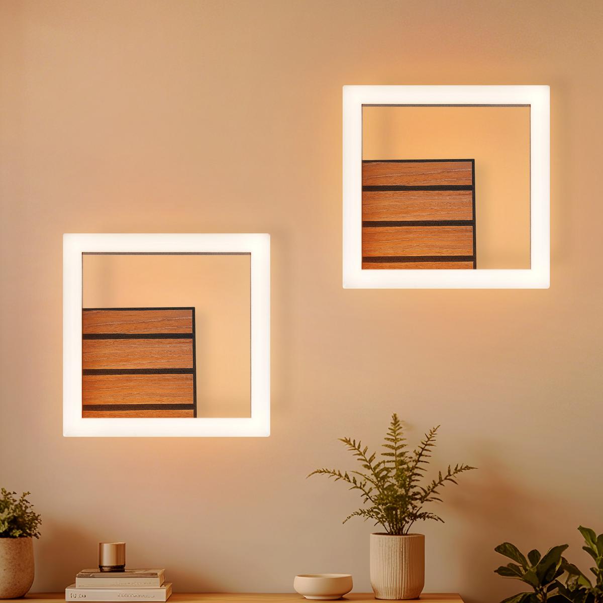 LED WANDLEUCHTE Zovix 17/17/6 cm - Schwarz, Kunststoff/Metall (17/6/17cm) - ZMH