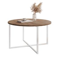 COUCHTISCH BESARO 75/47 cm runden, Weiß / Lefkas-Eiche - Eiche San Remo/Weiß, Metall (75/75/47cm) - Idohome