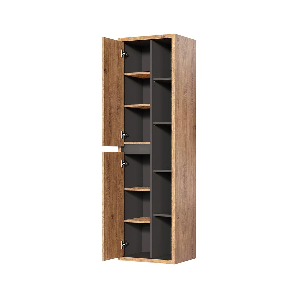 HÄNGESÄULE Rigel Holz und Anthrazit - Braun, Holzwerkstoff (50/170/33cm) - Petits-meubles