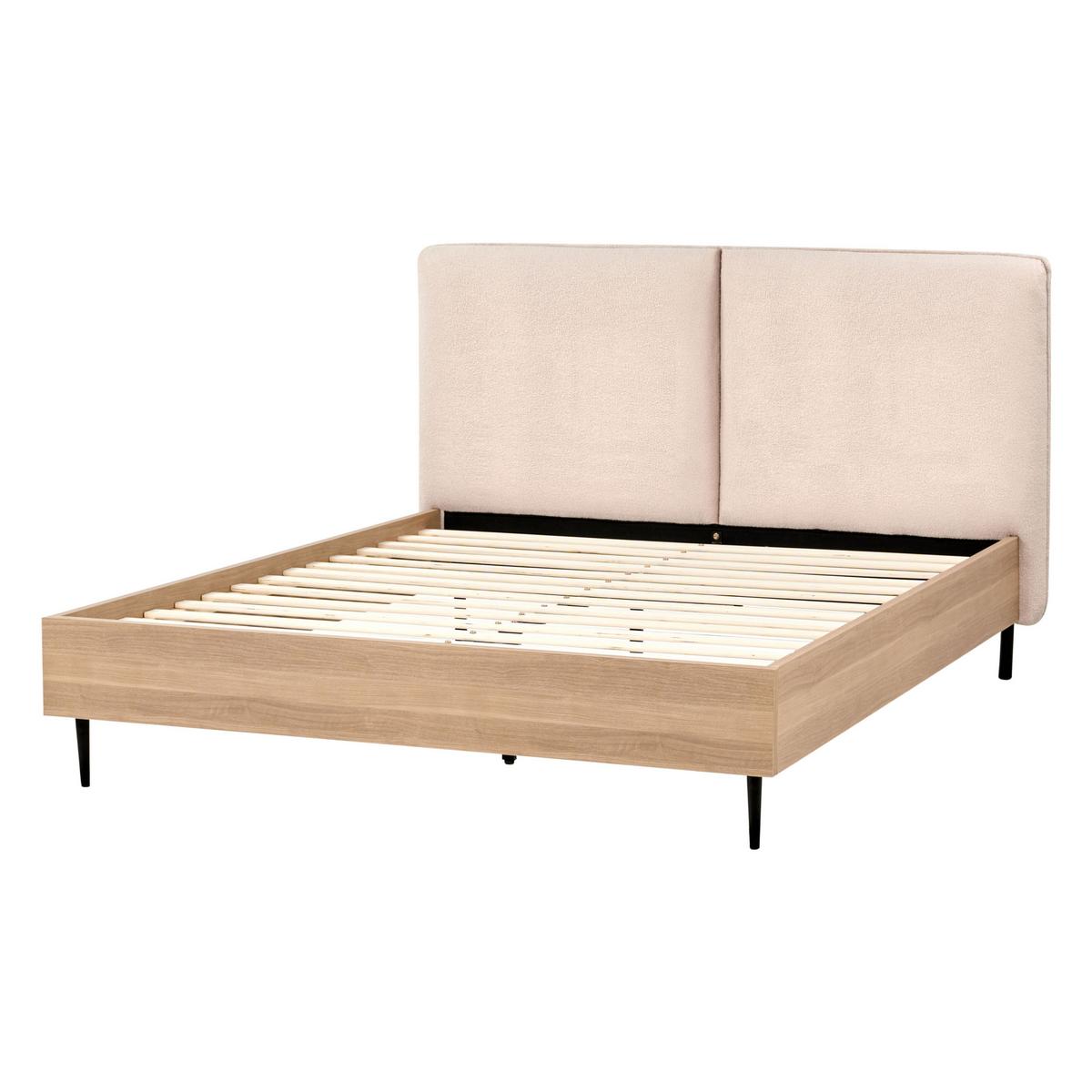 BETT mit Lattenrost 140x200 cm Beige Limanton - Beige, Textil (140/200cm) - Beliani