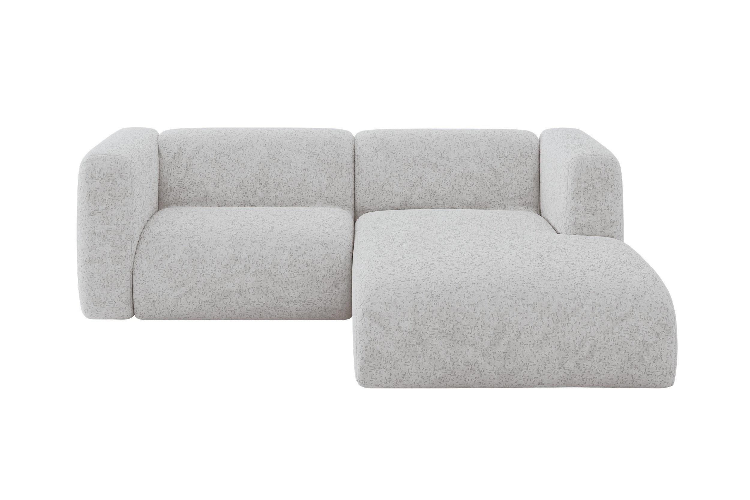 ECKSOFA Ottomane Rechts MIRA-L1 227x179x89 Grau Velours - Schwarz/Grau, Holzwerkstoff/Kunststoff (227/179cm) - ALTDECOR