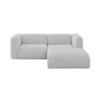 ECKSOFA Ottomane Rechts MIRA-L1 227x179x89 Grau Velours - Schwarz/Grau, Holzwerkstoff/Kunststoff (227/179cm) - ALTDECOR