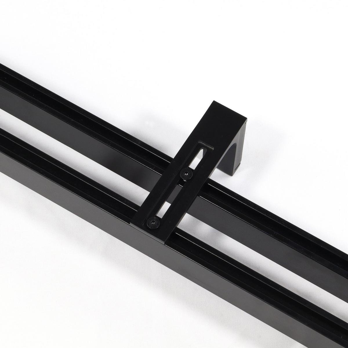GARDINENSCHIENE 2-lauf Loft - Schwarz, Metall (60cm) - Deco-Raum