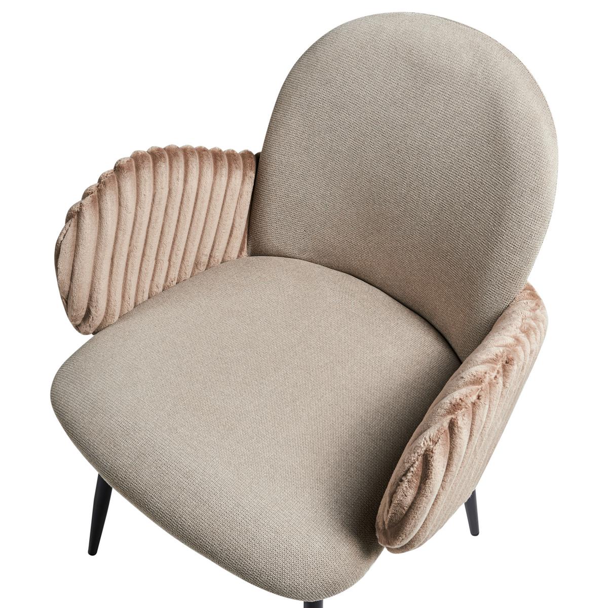 ESSZIMMERSTUHL 2er-Set Taupe Amity - Taupe/Schwarz, Textil (50/84/56cm) - Beliani