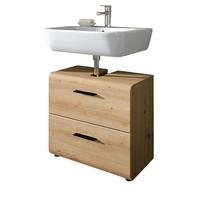 WASCHBECKENUNTERSCHRANK Eiche Artisan, Bad Unterschrank mit Vollauszug Schubkästen, Breite 60 cm - Schwarz/Eiche Artisan, Holzwerkstoff/Kunststoff (60/54/30cm) - Inn.Furn