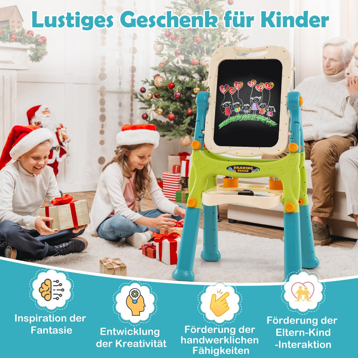 KINDERTAFEL Mehrfarbig - Blau/Multicolor, Kunststoff (61/109/48cm) - COSTWAY