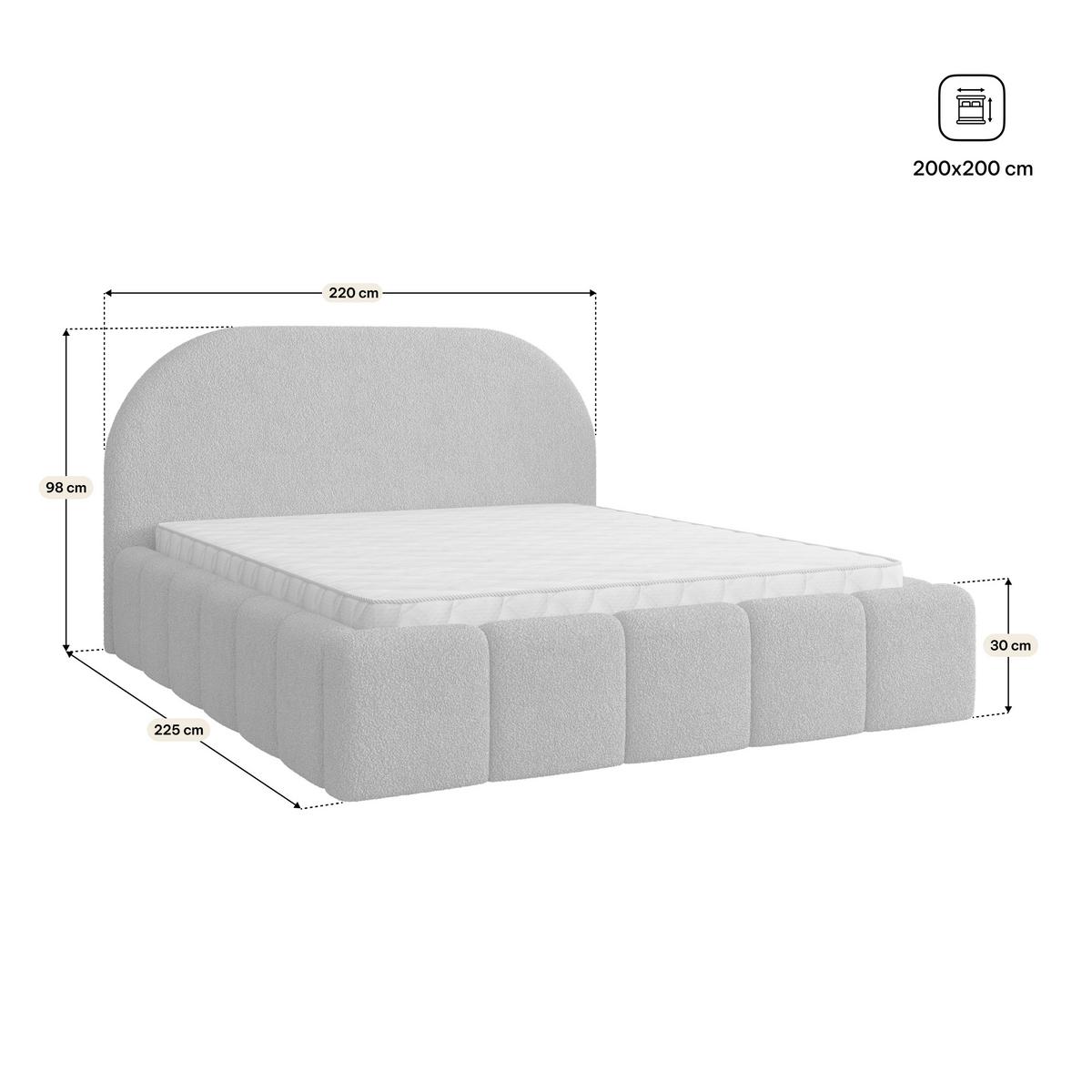 POLSTERBETT FLUSSO 200x200 cm mit Bettkästen - Braun - Braun, Holz (200/200cm) - MASSENO