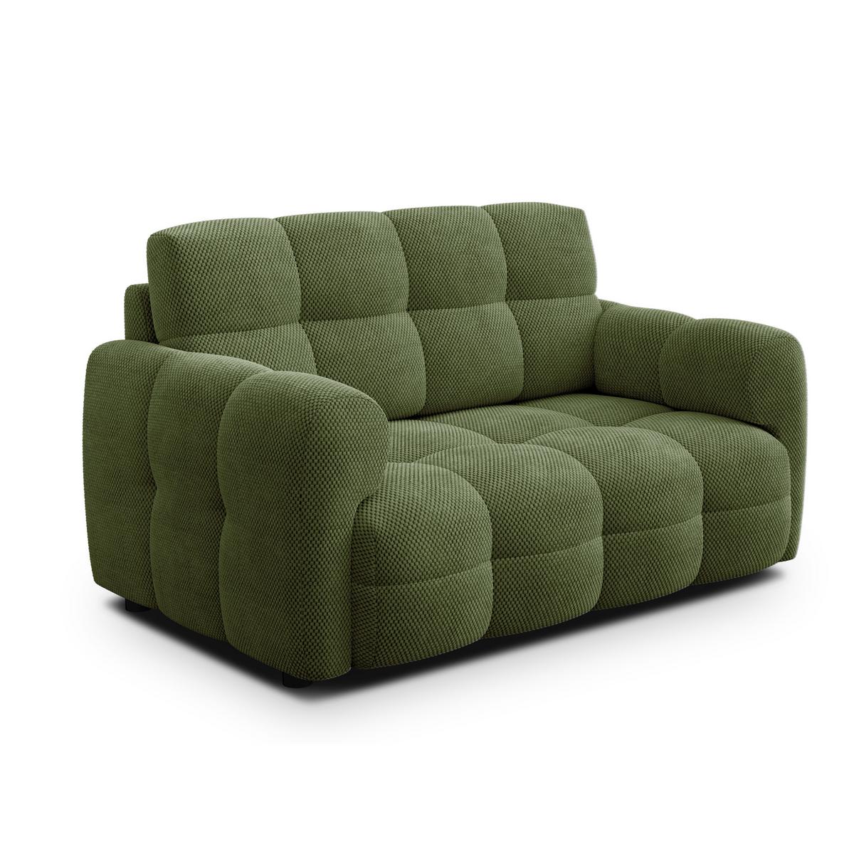 SOFA MELLOW 2-Sitzer, olive - Schwarz/Grün, Holz/Textil (153/87/98cm) - Wozimo
