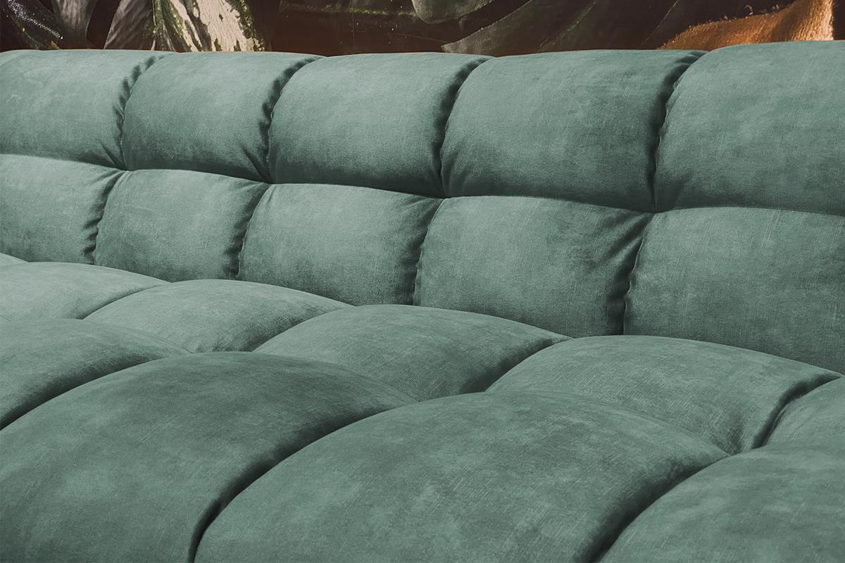 SOFA RIO Petrol Velvet - Petrol/Schwarz, Textil (207/68/105cm) - KAWOLA