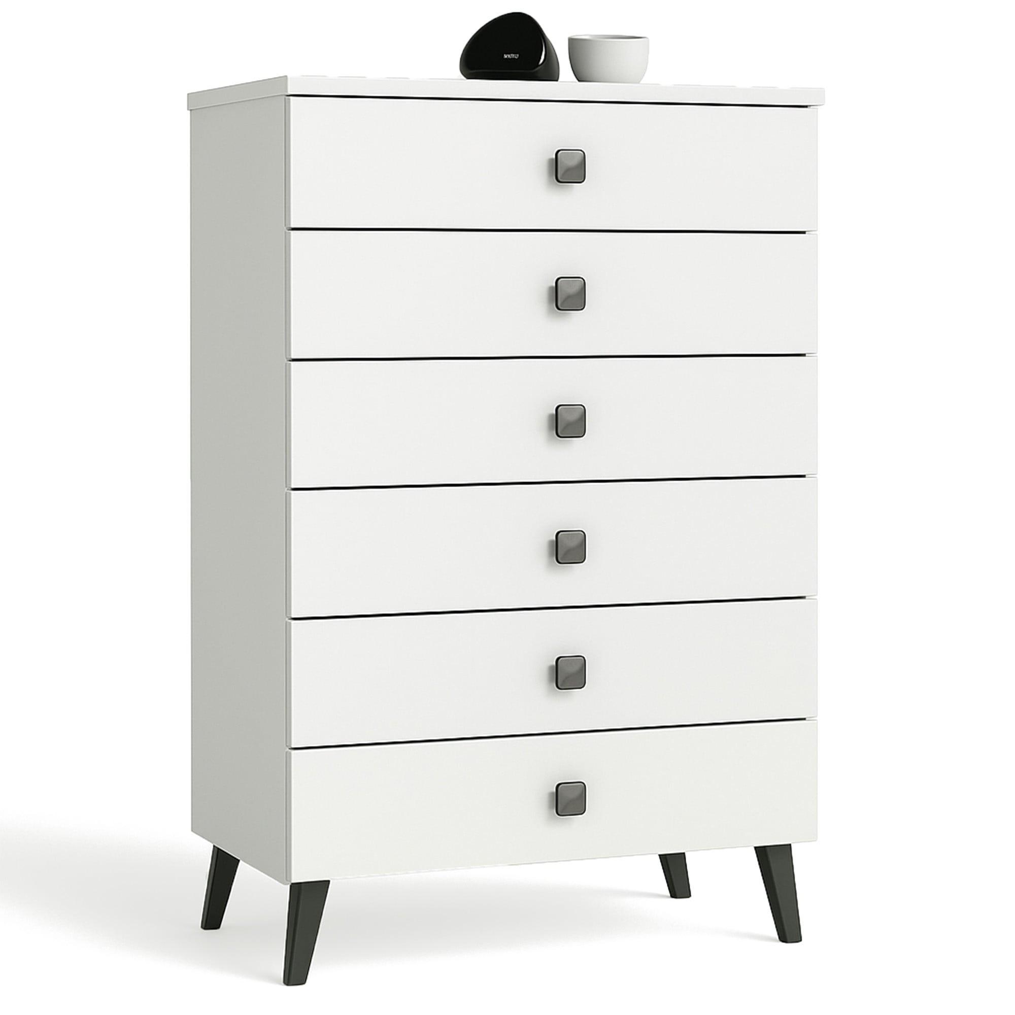 KOMMODE Weiß, Schwarz 104/60/37 - Schwarz/Weiß, Holzwerkstoff (60/104/37cm) - RAUMHIRSCH FURNITURE