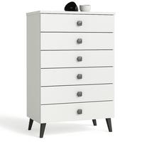 KOMMODE Weiß, Schwarz 104/60/37 - Schwarz/Weiß, Holzwerkstoff (60/104/37cm) - RAUMHIRSCH FURNITURE