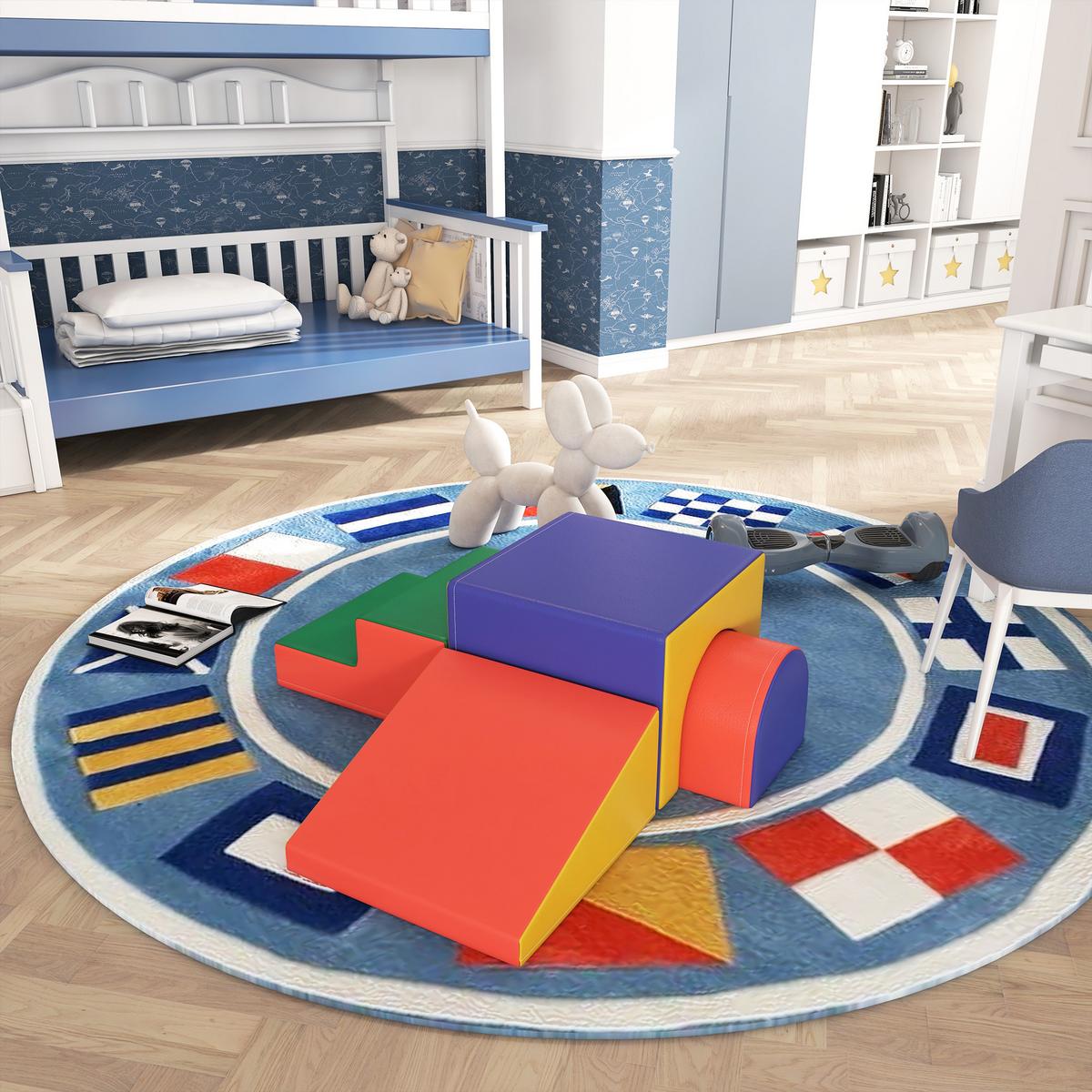 BAUSTEINSET 4er-Set Schaumstoff Bausteine Bauspielzeug für 1-3 Jahre alt Kinder - Rot, Kunststoff (50/39/150cm) - HOMCOM