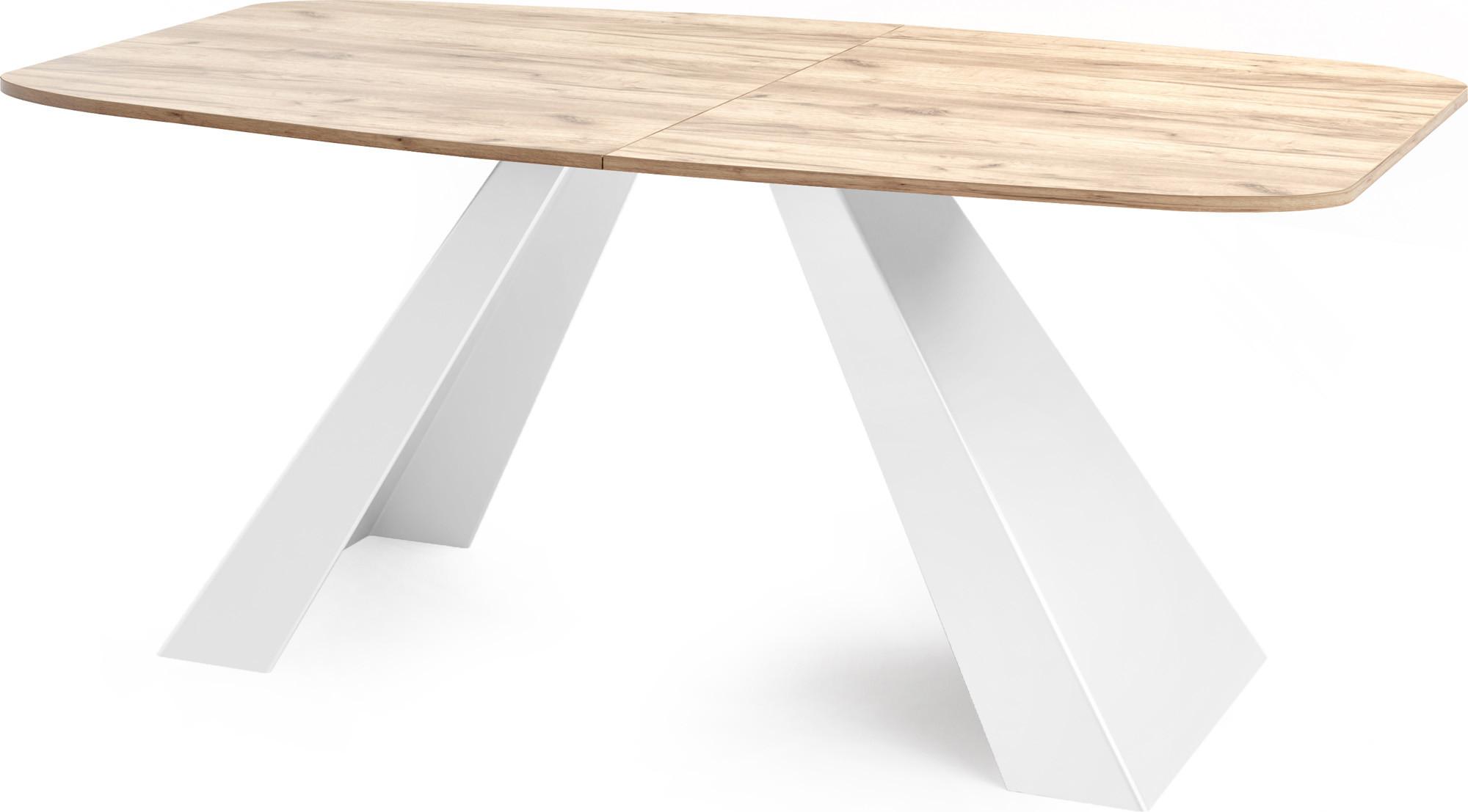 ESSTISCH Monte Weiß rechteckig ausziehbar, Craft Eiche 160-200/80/76 cm - Eiche Wotan/Weiß, Holzwerkstoff/Metall (80/198/76cm) - WFL GROUP