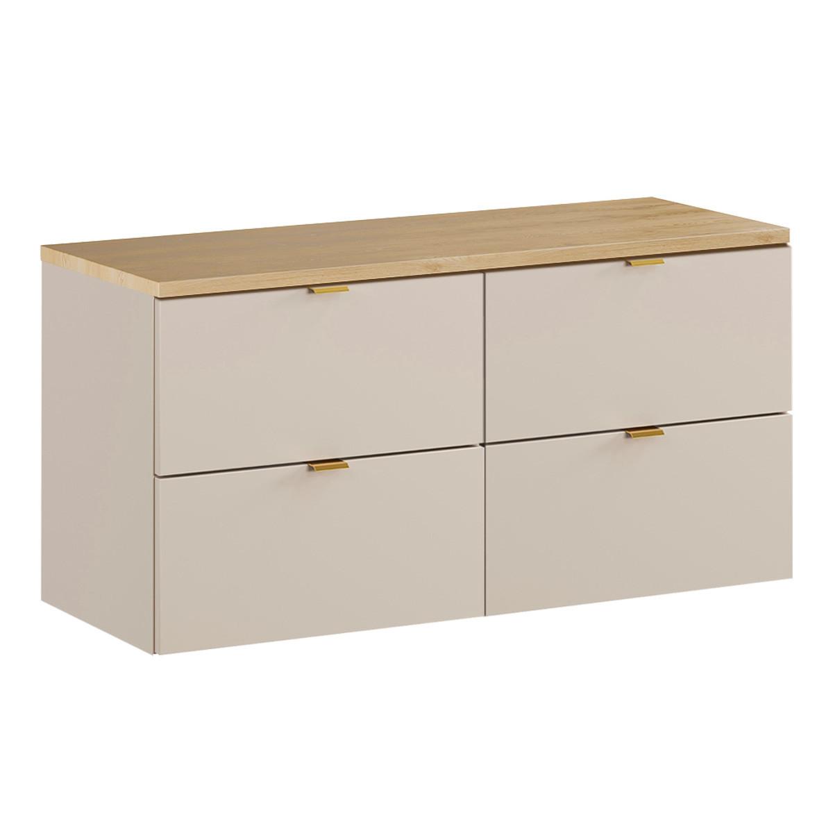 WASCHTISCHUNTERSCHRANK 120.6cm Azel Kaschmir - Beige, Holzwerkstoff (120.6/52/46cm) - Petits-meubles