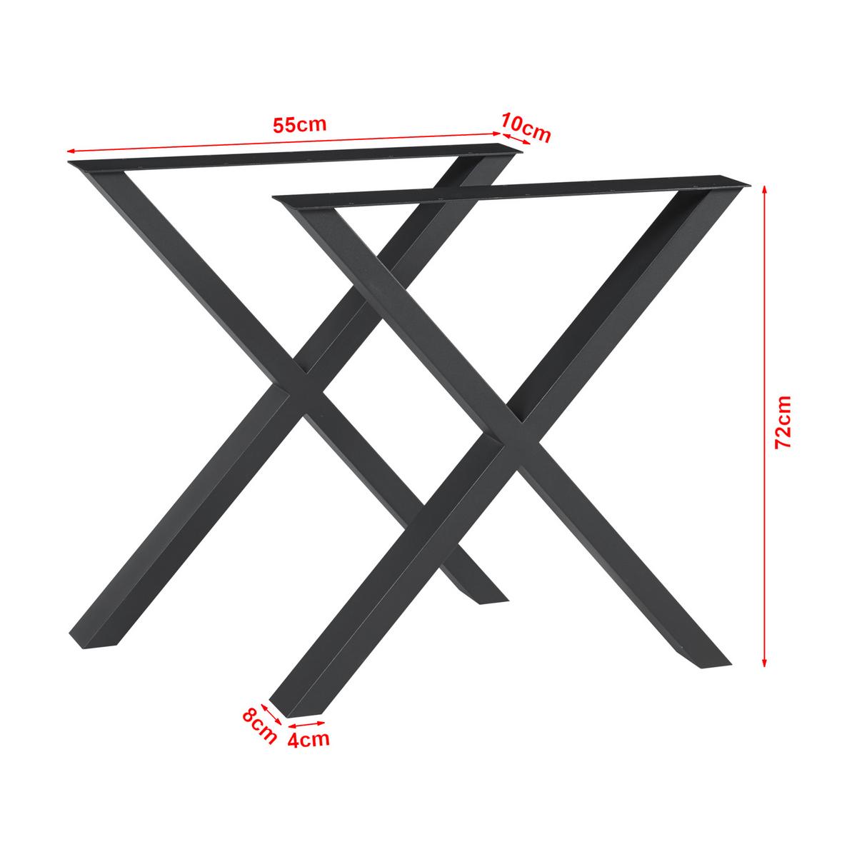 TISCHGESTELL-SET 2 TLG. Maribo - Schwarz, Metall (55/72/10cm) - [en.casa]