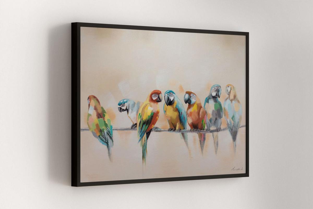 ACRYLBILD HANDGEMALT 120/90 cm - Blau/Beige, Holz/Textil (120/90cm) - KUNSTLOFT