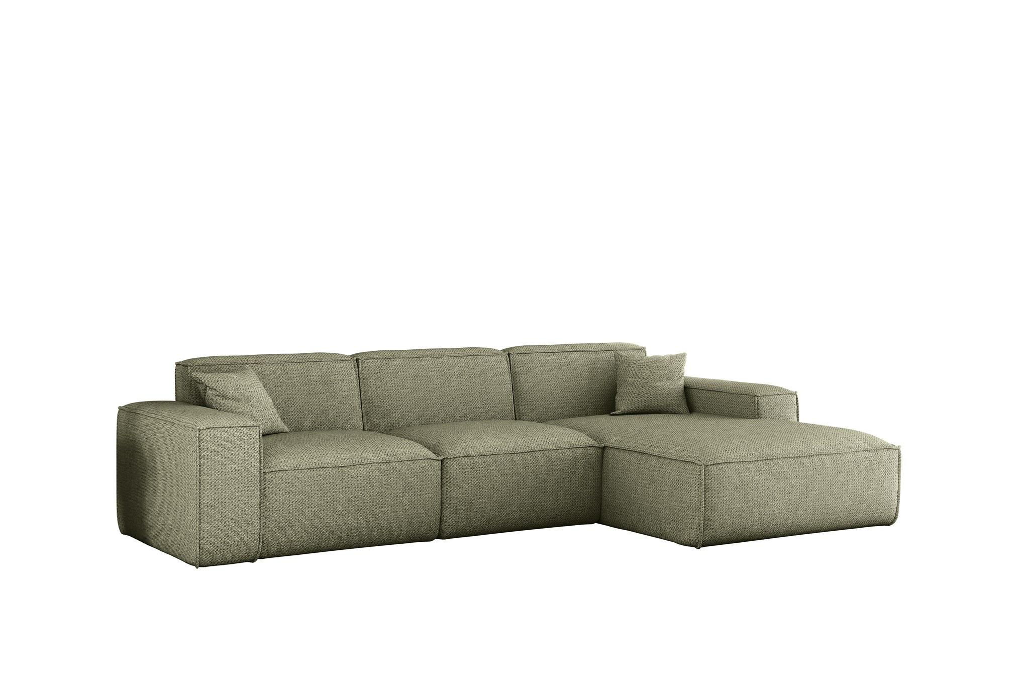 ECKSOFA Celes Premium In Artico - Grün, Holzwerkstoff/Textil (266/165cm) - Fun Möbel