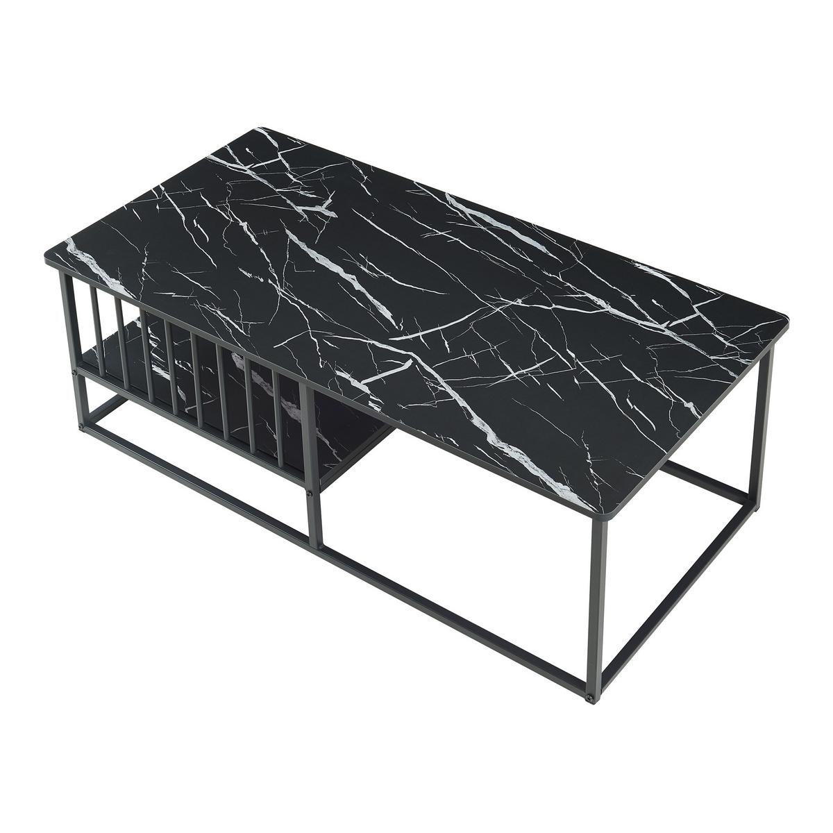 COUCHTISCH Raukurg 120/60/44 cm - Schwarz, Holzwerkstoff/Metall (60/120/44cm) - [en.casa]