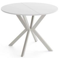 ESSTISCH Valio rund oval ausziehbar verlängerbar mit Metallbeinen in Kaschmir Grau, Weiß 100-140/100/76 cm - Kaschmir/Beige, Holzwerkstoff/Metall (100/140/76cm) - WFL GROUP