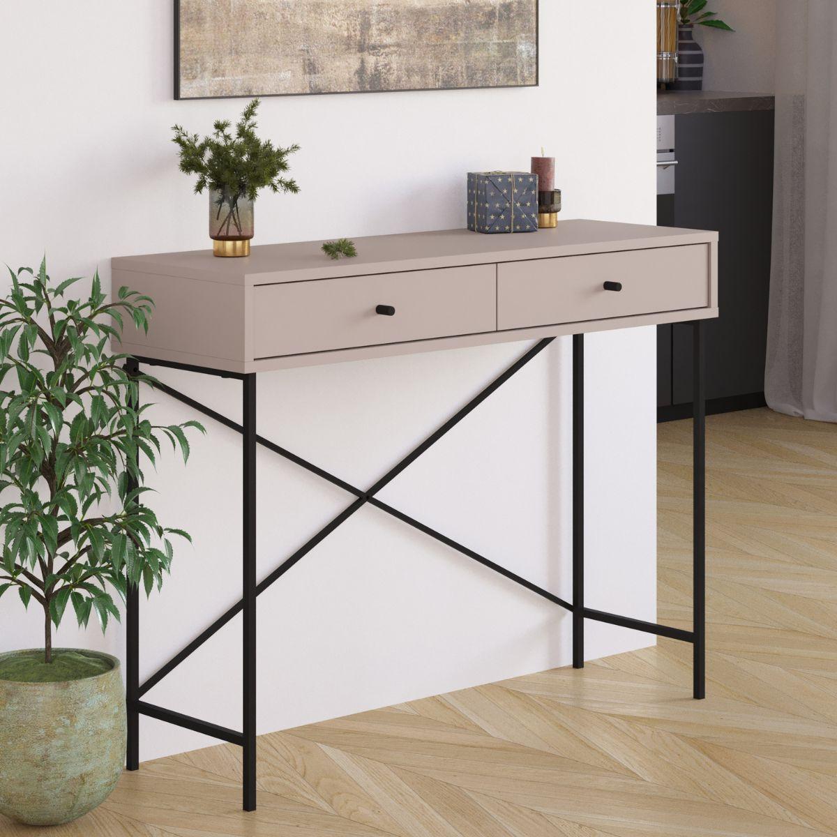 BEISTELLTISCH Titan Grau 110/35/85 cm - Grau, Holz (110/35/85cm) - Calicosy