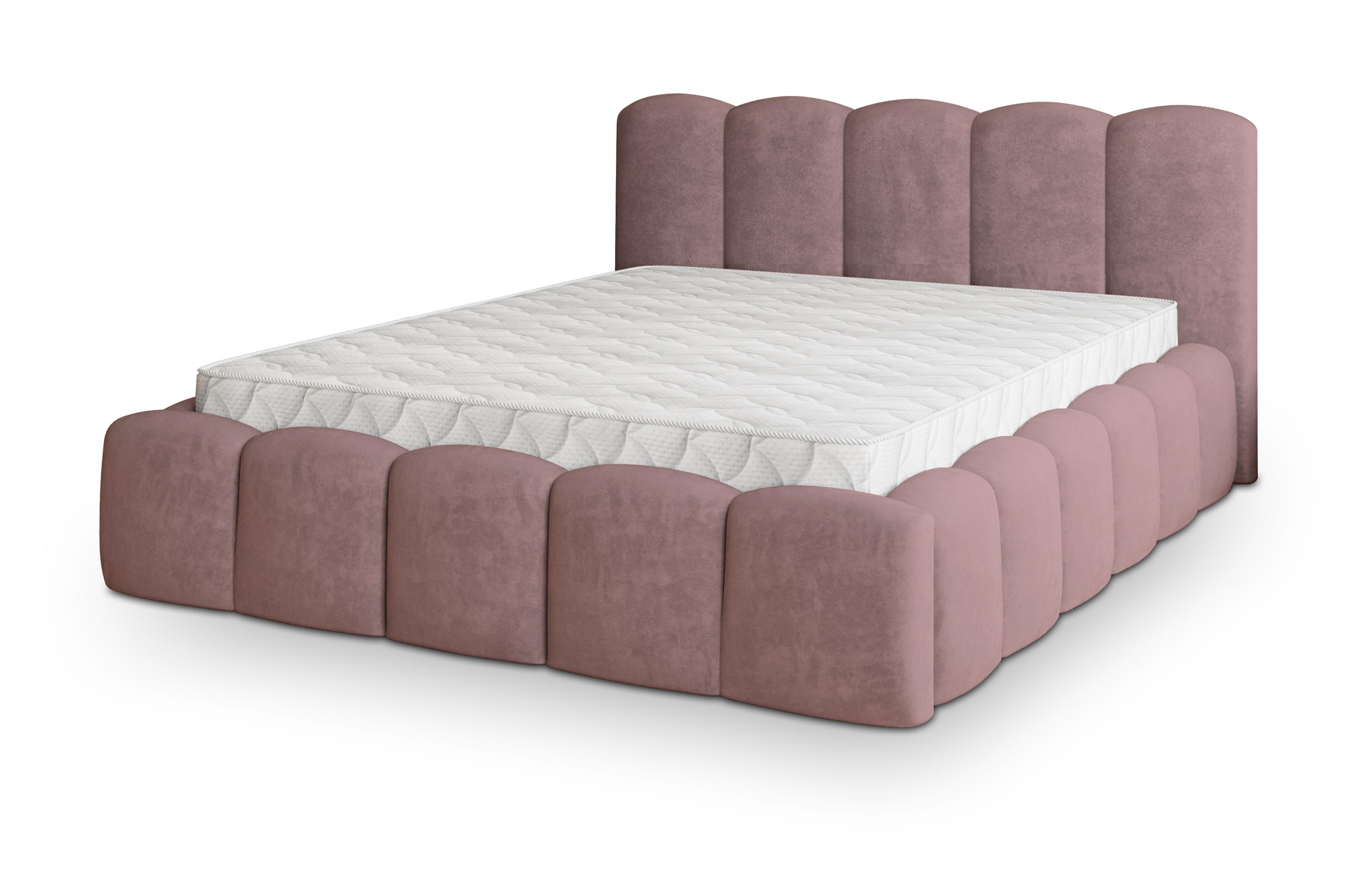 POLSTERBETT FALINA 180x200 cm mit Bettkästen - Rosa - Rosa, Holz (180/200cm) - MASSENO