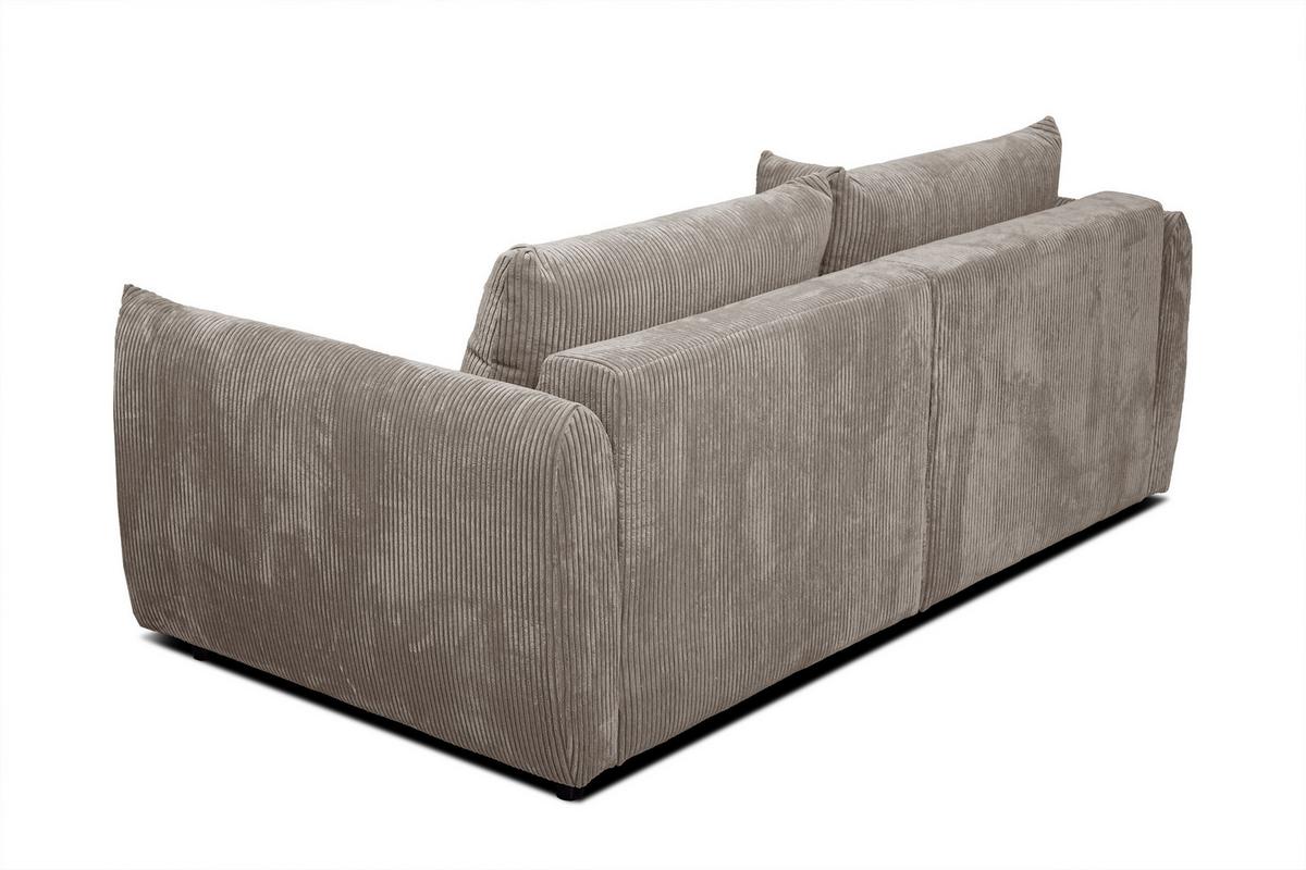 SOFA TAUER 3-Sitzer, taupe - Taupe/Schwarz, Holzwerkstoff/Kunststoff (112/84/206cm) - Wozimo