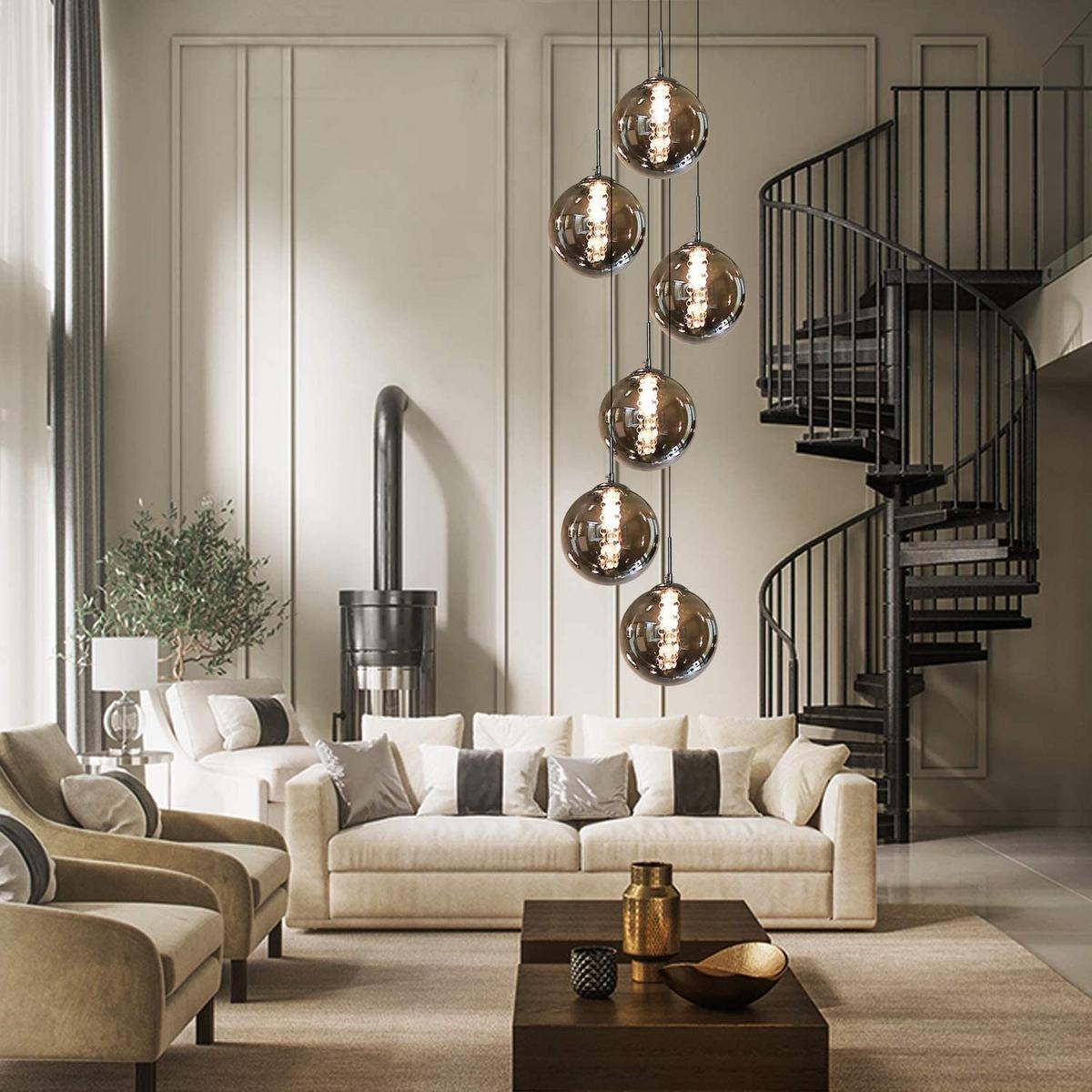 LED-HÄNGELEUCHTE Leuchtjorn 30/30/150 cm - Grau, Glas (30/30/150cm) - ZMH