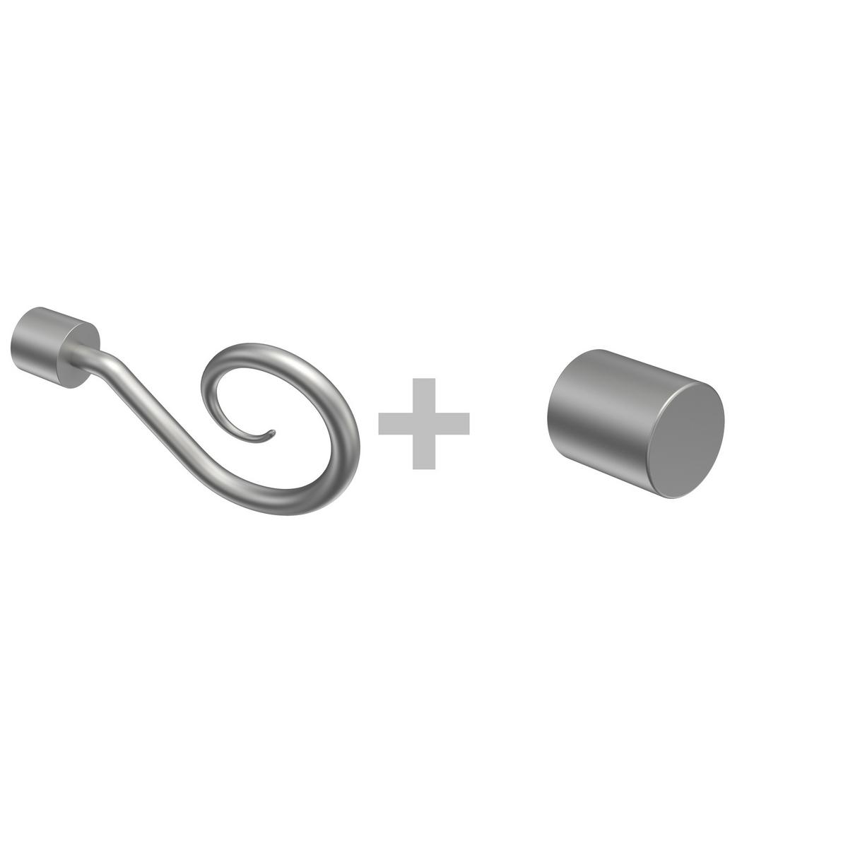 GARDINENSTANGE / TELESKOPSTANGE Hera Helix 130-240 cm, 2-läufig, 16/13 mm Ø Silbergrau - Silberfarben/Alufarben, Kunststoff/Metall (240cm) - INTERDECO