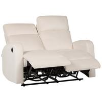 2-SITZER-SOFA Samtstoff creme elektrisch verstellbar Verdal - Weiß, Textil (128/102/73cm) - Beliani