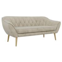3-SITZER-SOFA PIRS - Beige Velvet - Holzbeine - Beige/Buchefarben, Holzwerkstoff/Textil (180/75/74cm) - MKS