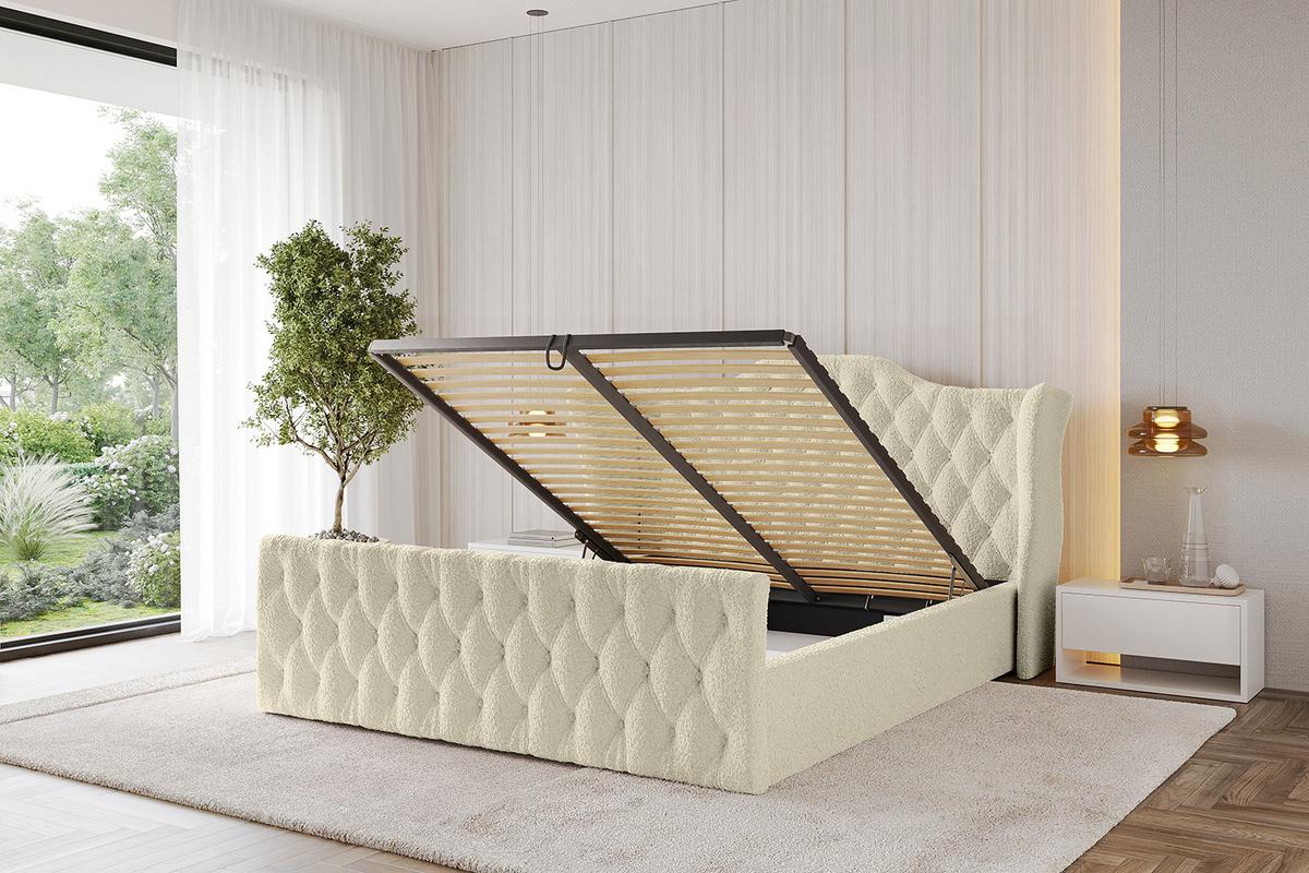 POLSTERBETT mit Bettkasten, Fußteil und Lattenrost, Boxbett mit Matratze H3/H4 - ZORAN-Z 120x200 Beige - Taupe, Holzwerkstoff/Textil (120/200cm) - ALTDECOR