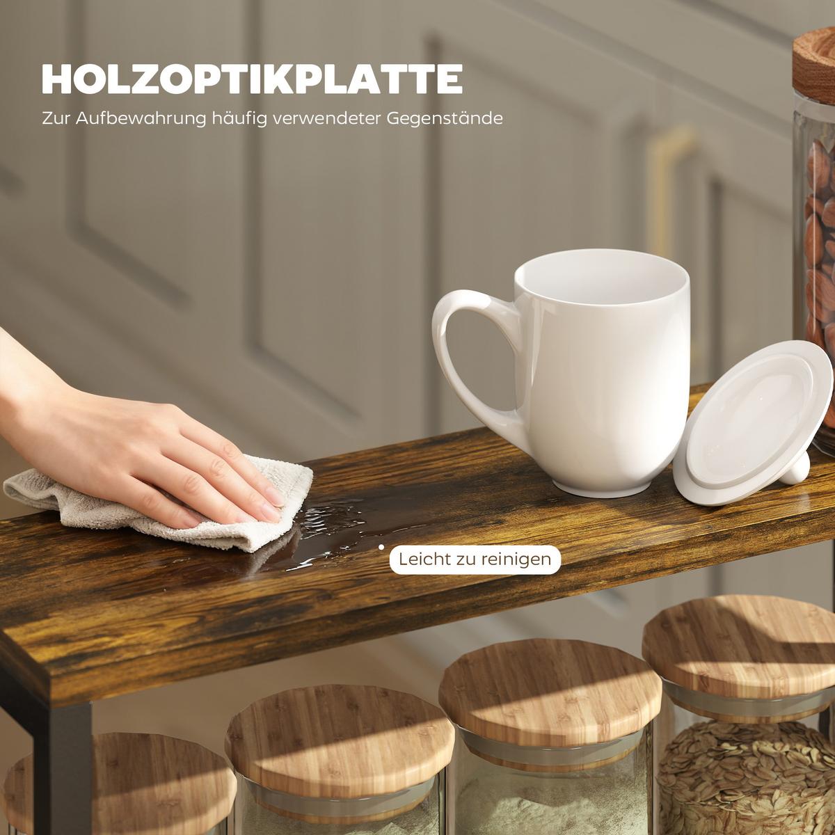 KÜCHENWAGEN Metall Spanplatte Schwarz - Schwarz, Holzwerkstoff/Metall (13/96.5/47cm) - HOMCOM