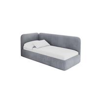 EINZELLBETT Jugendbett mit Bettkasten, Rechts - ELSY 80x200 Grau - Blaugrau, Holzwerkstoff/Textil (80/200cm) - ALTDECOR