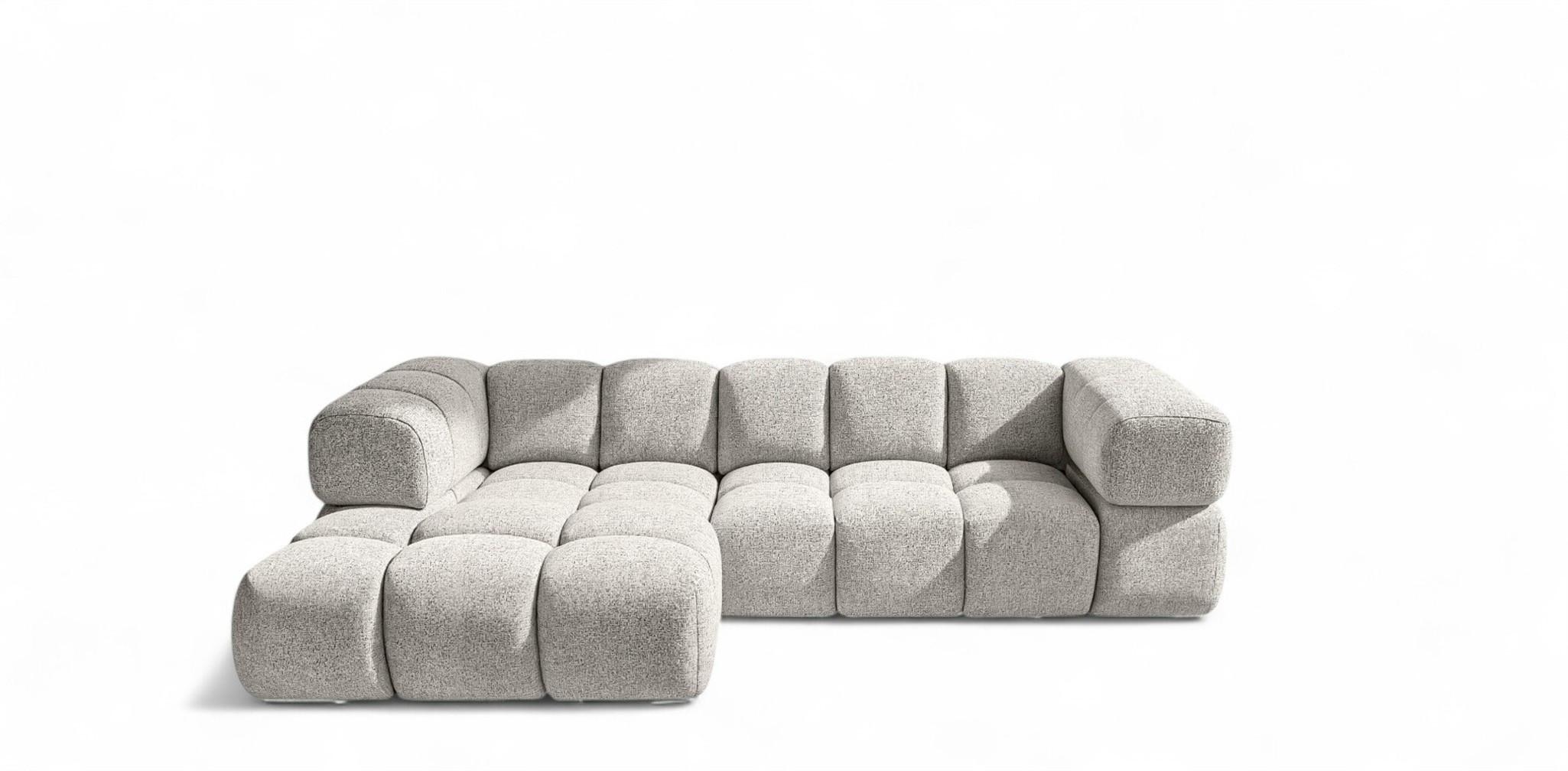 ECKSOFA Blanche In Puente - Hellgrau, Holzwerkstoff/Textil (280/150cm) - Fun Möbel