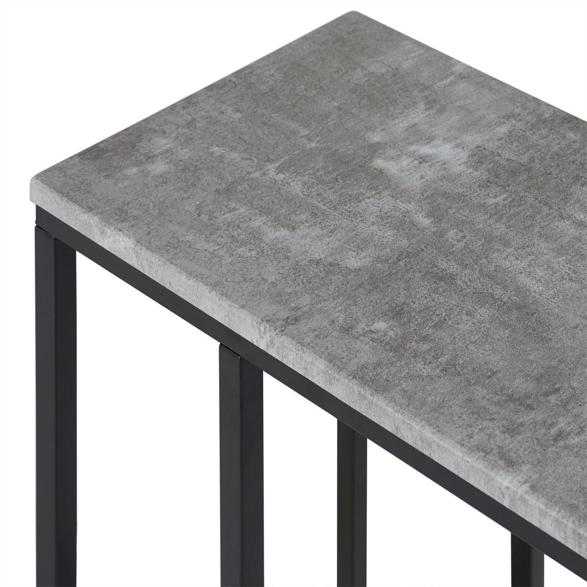 BEISTELLTISCH DEBORA Betonoptik/schwarz - Schwarz/Grau, Holzwerkstoff (26/46/61cm) - IDIMEX